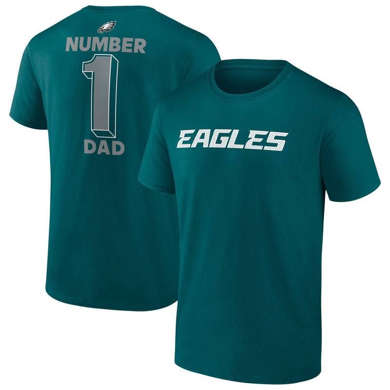 ファナティクス メンズ トップス Tシャツ トール MensFanatics Midnight Green Philadelphia Eagles Big Tall Number One Dad TShirt Eag Blue ブルー