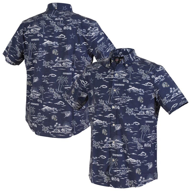 レインスプーナー メンズ トップス Tシャツ ダウン Mens Reyn Spooner Navy Dallas Cowboys Kekai Performance ButtonDown Shirt Cow Navy ネイビー