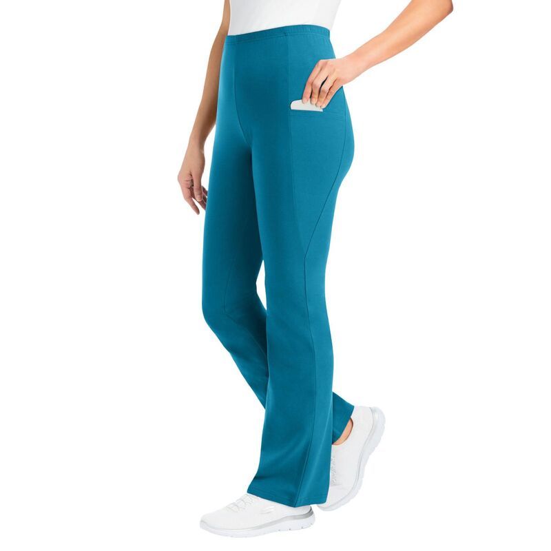 ウーマン ウィズイン レディース ボトムス カジュアルパンツ ブーツカット プラスサイズ トール ブーツ Woman Within Plusize Tall Pocket Bootcut Legging Deep Teal ティール