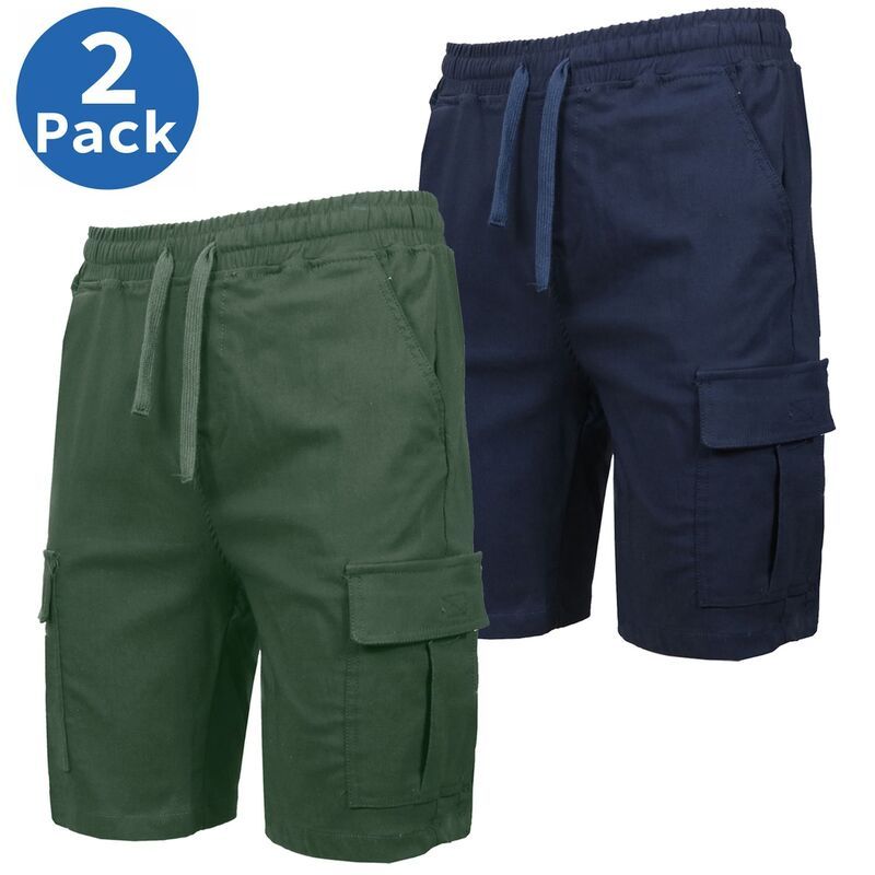 ギャラクシーバイハルビック メンズ ボトムス ハーフパンツ・ショーツ スリムフィット ショートパンツ Mens Galaxy by Harvic 3pk Slim Fit Super Flex Stretch Cargo Jogger Shorts Navy