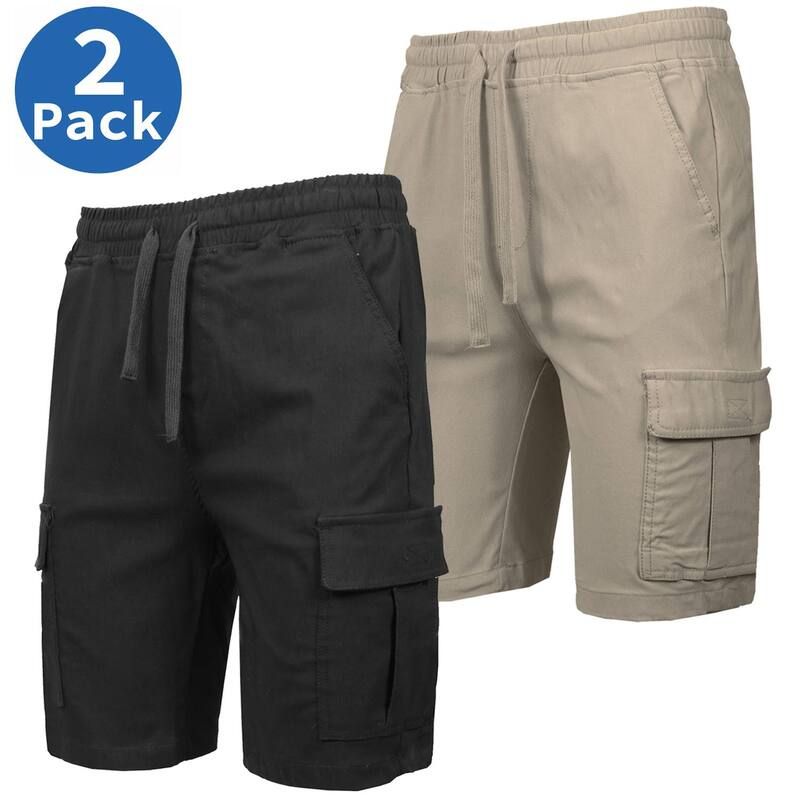 ギャラクシーバイハルビック メンズ ボトムス ハーフパンツ・ショーツ スリムフィット ショートパンツ Mens Galaxy by Harvic 3pk Slim Fit Super Flex Stretch Cargo Jogger Shorts Black