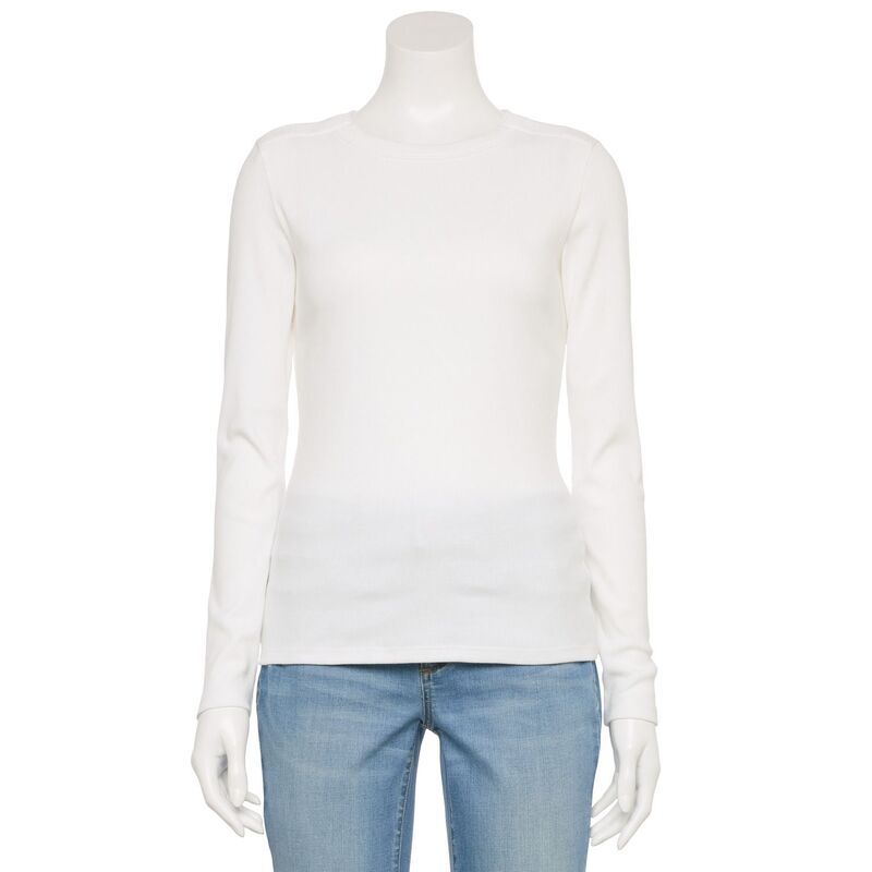 ソノマ レディース トップス Tシャツ Womensonoma Goods For Life Adaptive Rib Long Sleeve Crew Tee Vital White ホワイト