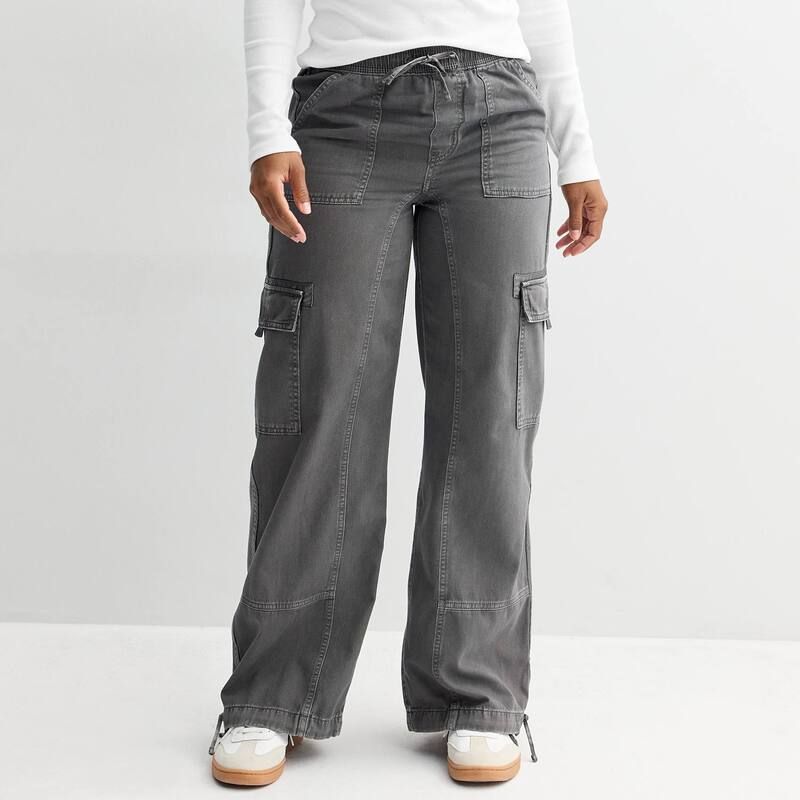 エスオー レディース ボトムス カジュアルパンツ カーゴパンツ Juniors SO High Rise PullOn Baggy Cargo Pants Gray Haze グレー