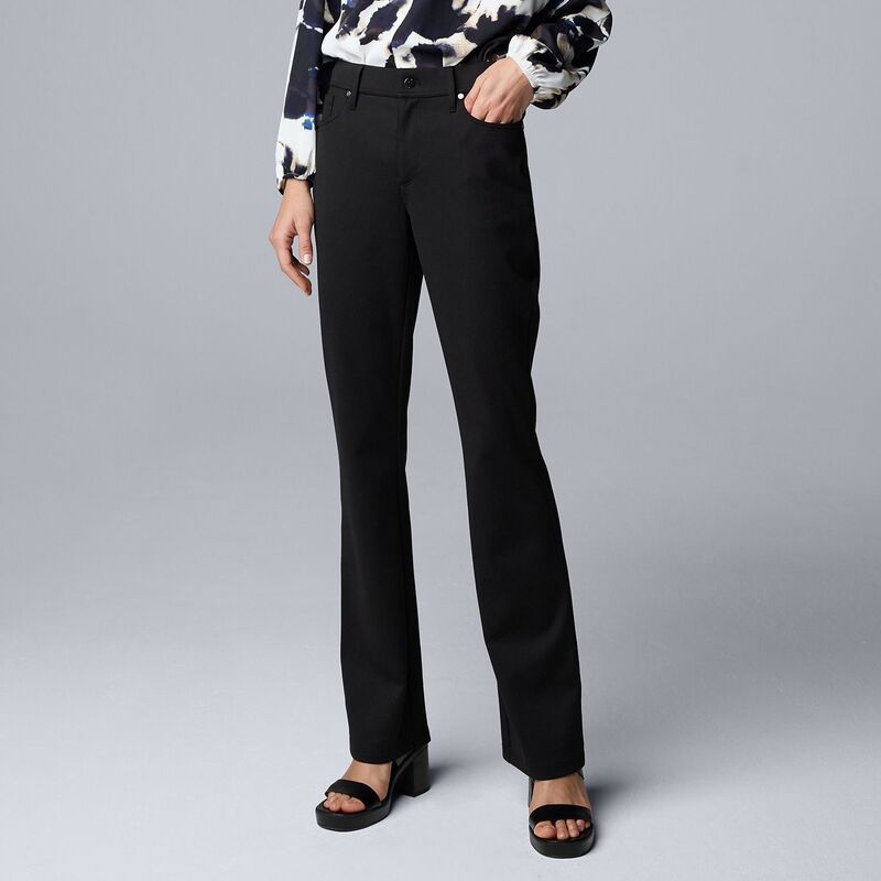 ヴェラウォン レディース ボトムス カジュアルパンツ ブーツ Womensimply Vera Wang Mid Rise 5 Pocket Ponte Boot Pants Black ブラック