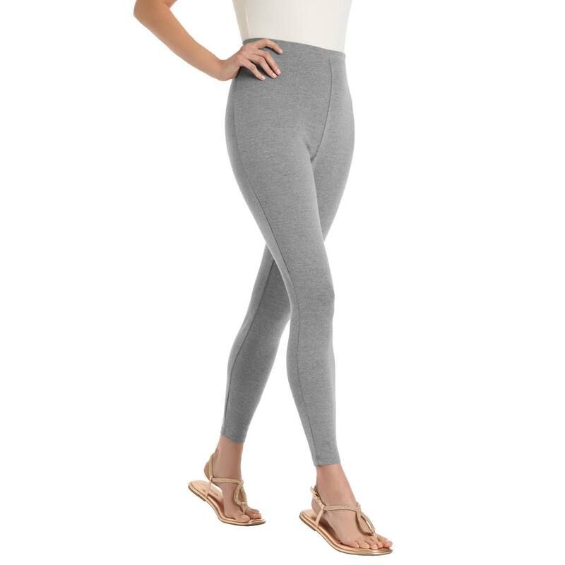 ウーマン ウィズイン レディース ボトムス カジュアルパンツ プラスサイズ プチ コットン Woman Within Plusize Petite Stretch Cotton Legging Medium Heather Grey グレー
