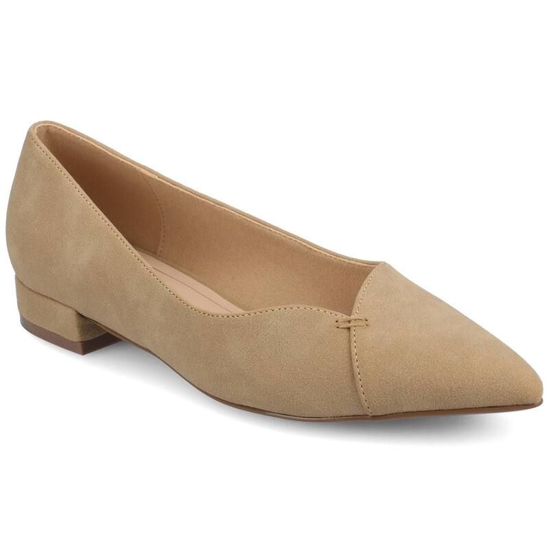 ジャーニー レディース シューズ サンダル ヒール Journee Medium and Wide Width Carmin WomenslipOn Low Block Heel Dress Flatsand サンド
