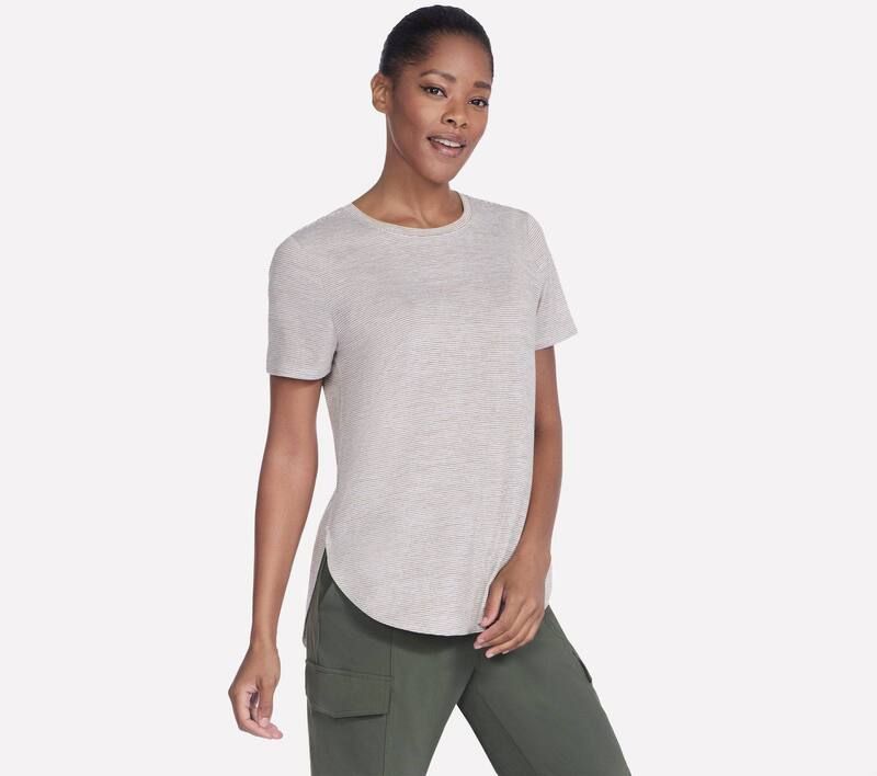 スケッチャーズ レディース トップス Tシャツ Womenskecherswift Stripe Tunic Teegret ストライプ