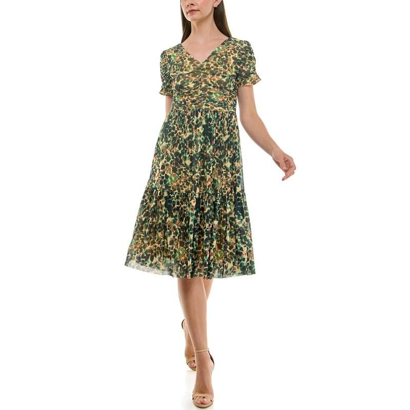 ニコルミラー レディース トップス ワンピース ミディ Womens Nicole Miller Short Sleeves Midi Dress Butter Camo