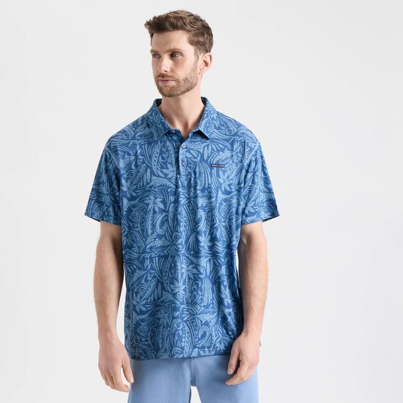 ソルトライフ メンズ トップス Tシャツ ポロシャツ プリント Mensalt Life Printed Short Sleeve Performance Polo Shirt Atlantic Heather ヘザー