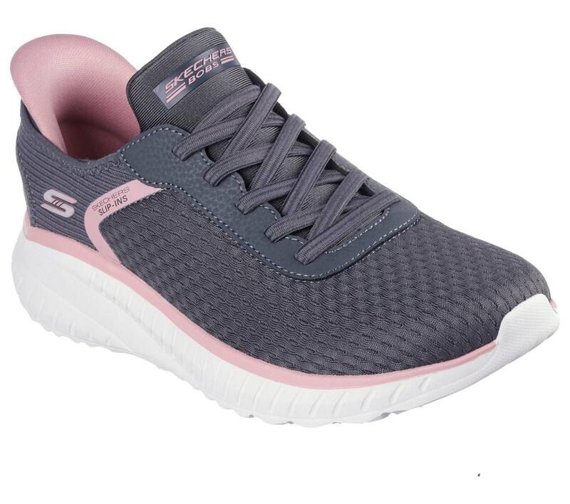 スケッチャーズ レディース シューズ スニーカー BOBS by Skechers Hands Free Slipinsquad Chaos Daily Inspiration Womensneakers Gray Pink グレー