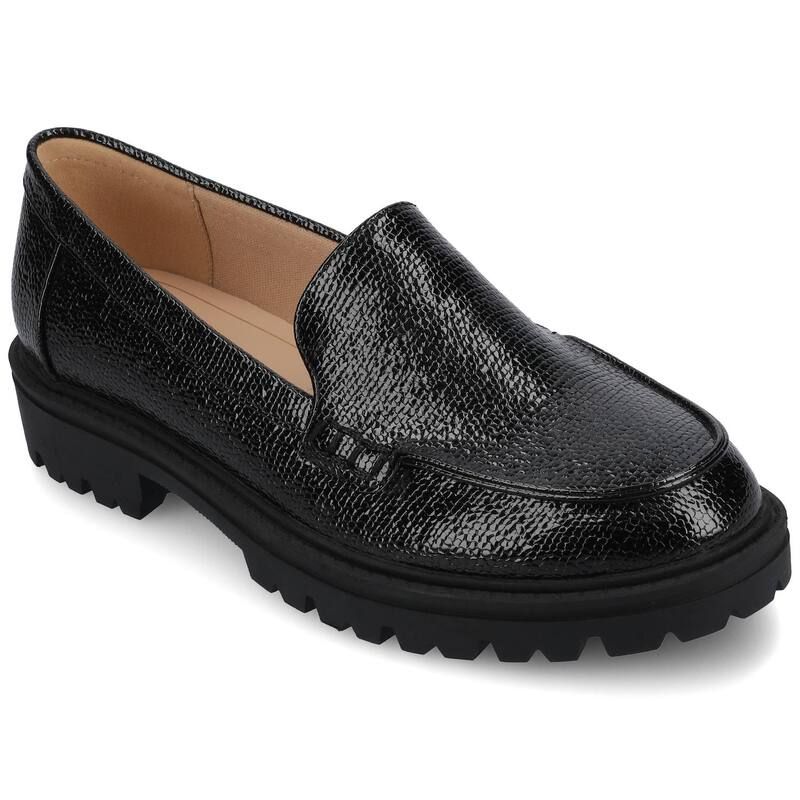 ジャーニー レディース シューズ スリッポン・ローファー Journeerika Tru Comfort Foam Womens Loafers Lizard Black ブラック