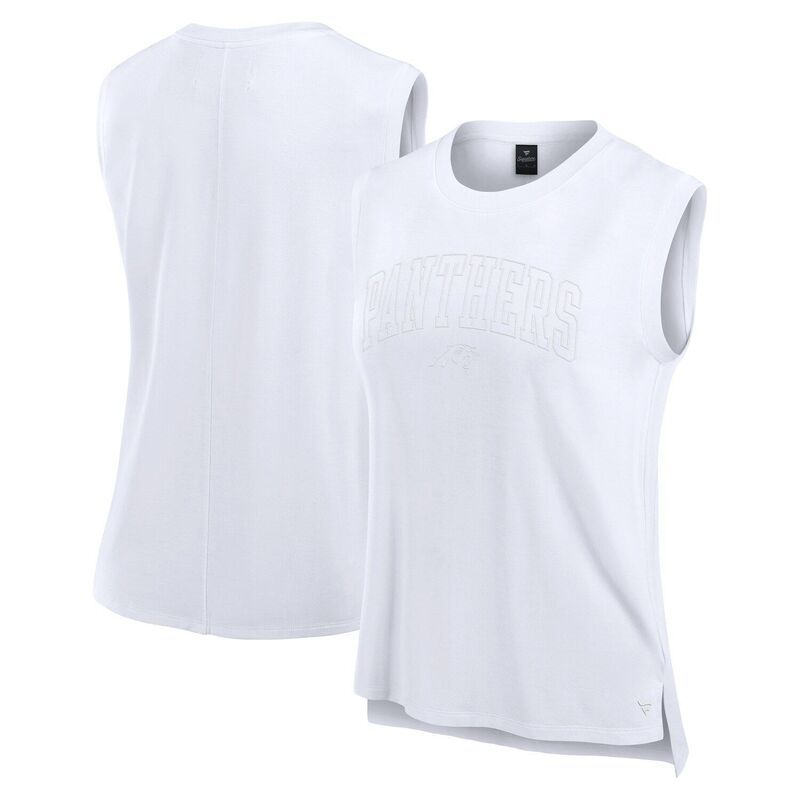 【送料無料】 ファナティクス レディース Tシャツ トップス Womens Fanatics White Carolina Panthers Studio Gym Tank Top Pth White