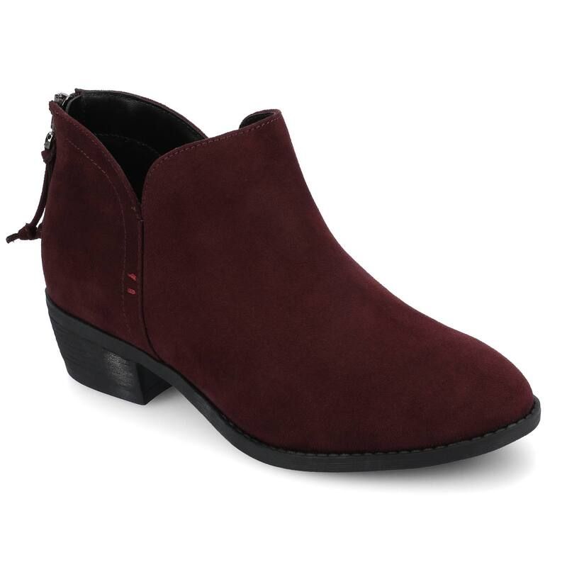 ジャーニー レディース シューズ ブーツ・レインブーツ ヒール Journee Livvy Womens Back Heel Zip Stacked Heel Booties Oxblood オックスブラッド 19,860円