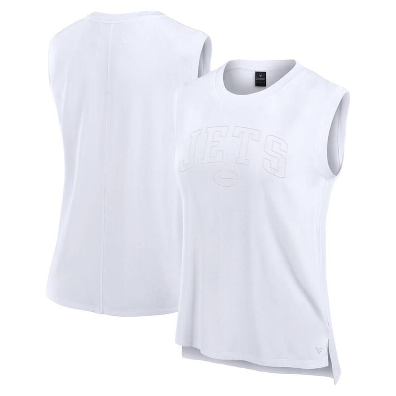 【送料無料】 ファナティクス レディース Tシャツ トップス Womens Fanatics White New York Jets Studio Gym Tank Top Jet White 10,136円