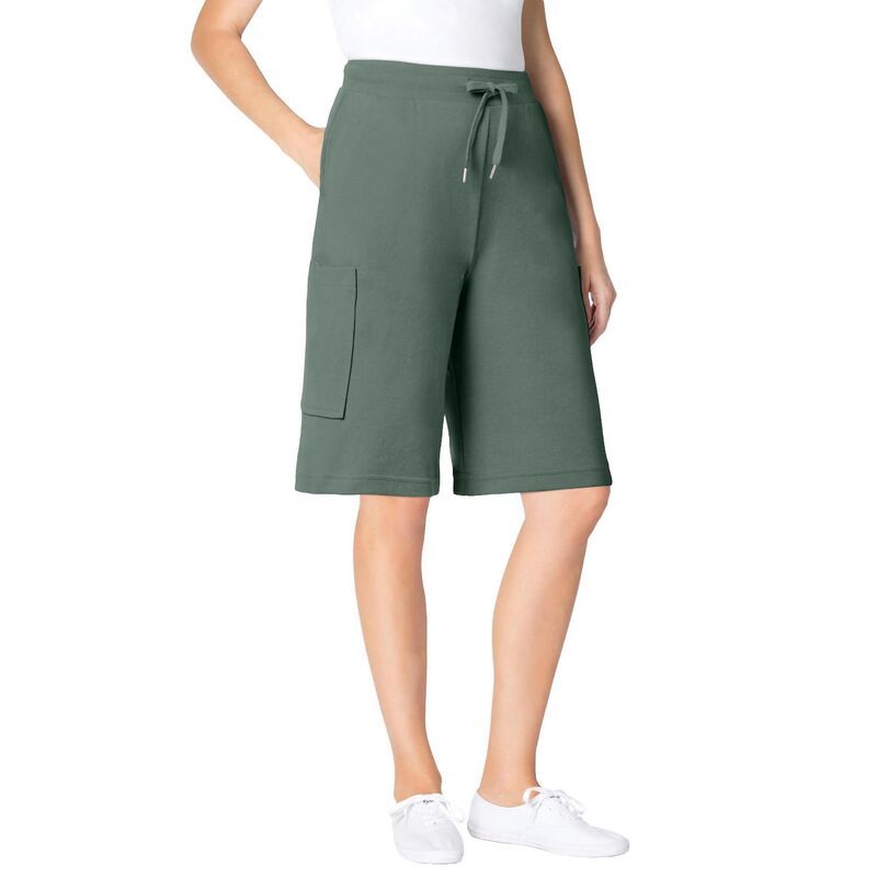 ウーマン ウィズイン レディース ボトムス ハーフパンツ・ショーツ プラスサイズ Woman Within Womens Plusize Cargo Short Pine