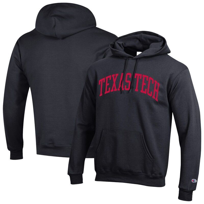 チャンピオン メンズ トップス Tシャツ フリース パーカー Mens Champion Black Texas Tech Red Raiders Basic Arch Fleece Pullover Hoodie Txt Black ブラック