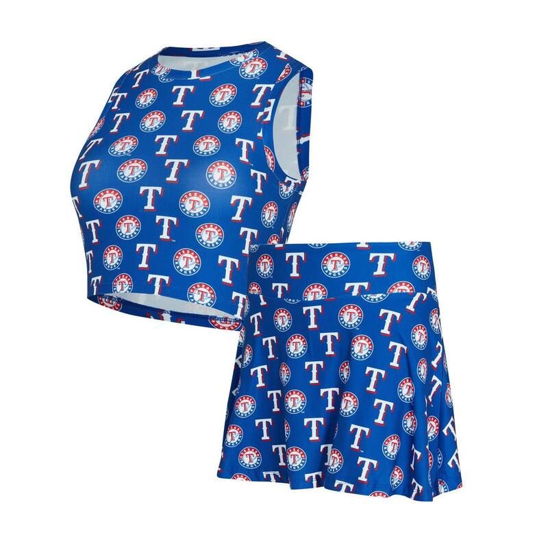 アンブランデッド レディース アンダーウェア ナイトウェア ニット Unbranded Womens Conceptsport Royal Texas Rangers Knitank Top Skort Set Rgr Blue ブルー