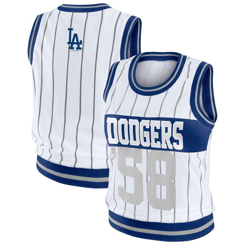 ウェア バイ エリン アンドルーズ レディース トップス Tシャツ Womens WEAR by Erin Andrews White Los Angeles Dodgersporty Tank Top Lad White ホワイト