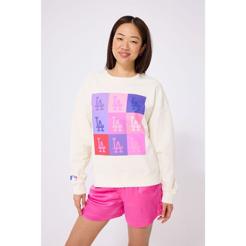 テレズ レディース トップス Tシャツ スウェット Womens Terez Cream Los Angeles Dodgers Technicolor Oversized Pullover Sweatshirt Lad Beige ベージュ