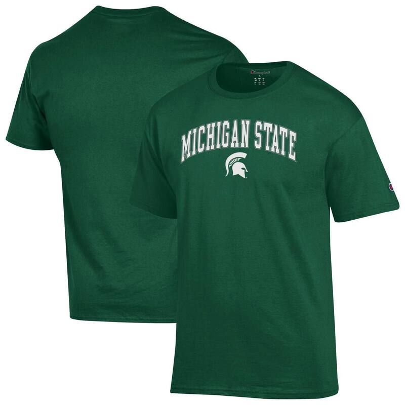 チャンピオン メンズ トップス Tシャツ ロゴ MensChampion Green Michigan State Spartans Arch Over Logo TShirt Msu Green グリーン