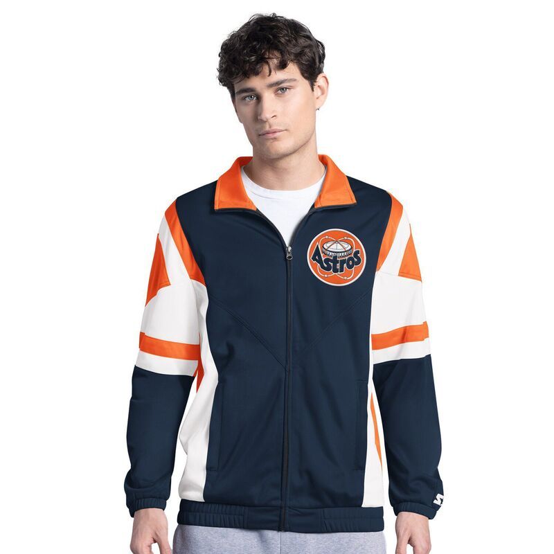 スターター メンズ アウター ジャケット・ブルゾン Menstarter BlackOrange Houston Astros Contender Tricot FullZip Track Jacket Ast Black ブラック