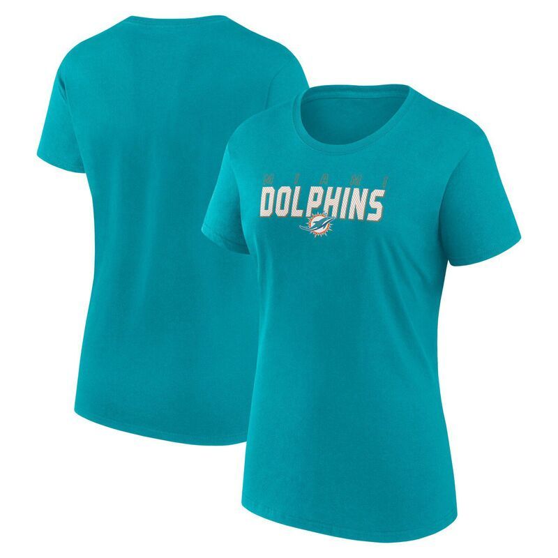 アンブランデッド レディース トップス Tシャツ コットン ロゴ Unbranded Womens Logo Athletic Aqua Miami Dolphins Lean Cotton TShirt Dol Turq A アクア
