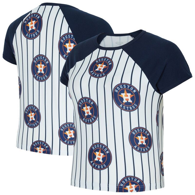 アンブランデッド レディース トップス Tシャツ Unbranded Womens Conceptsport White Houston Astros Outbound Pinstripe Raglan TShirt Ast White ホワイト