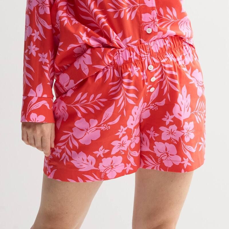 ソノマ レディース アンダーウェア ナイトウェア ショートパンツ Womensonoma Goods For Life Woven Sleep Shorts Red Pink Floral レッド