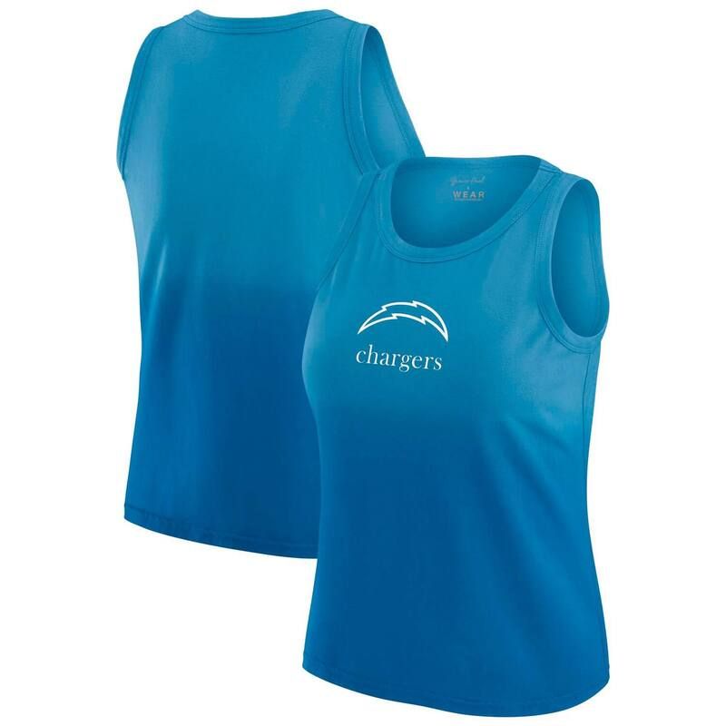ウェア バイ エリン アンドルーズ レディース トップス Tシャツ Womens WEAR by Erin Andrews x Gracie Hunt Blue Los Angeles Chargers Ombre Tank Top Chg Blue ブルー