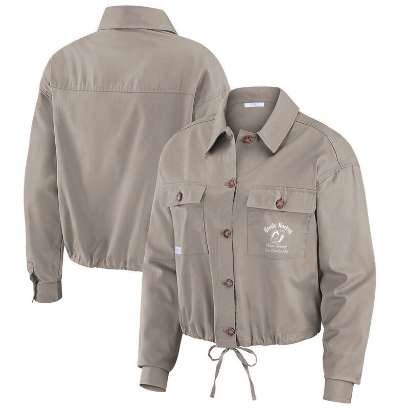 ウェア バイ エリン アンドルーズ レディース アウター ジャケット・ブルゾン ジャージー Womens WEAR by Erin Andrews Gray New Jersey Devils Cinched ButtonUp Jacket Nhl Grey 17,005円