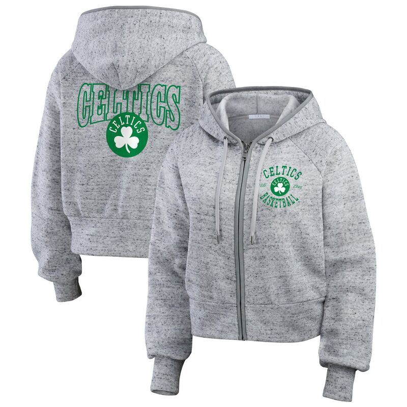 ウェア バイ エリン アンドルーズ レディース トップス Tシャツ パーカー Womens WEAR by Erin Andrews Heather Gray Boston Celticspeckled Radiator FullZip Hoodie Cel