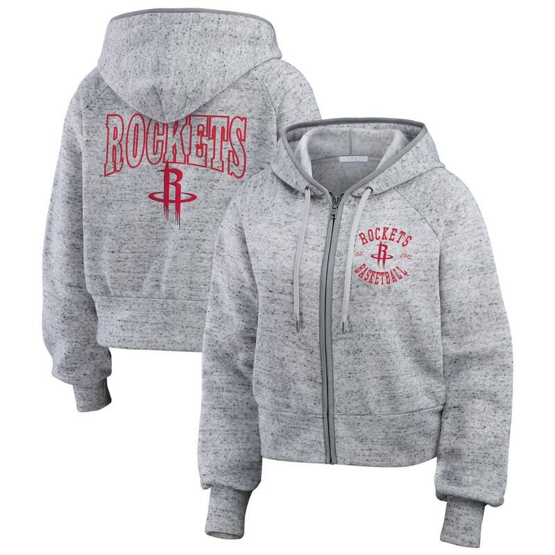 ウェア バイ エリン アンドルーズ レディース トップス Tシャツ パーカー Womens WEAR by Erin Andrews Heather Gray Houston Rocketspeckled Radiator FullZip Hoodie Rkt