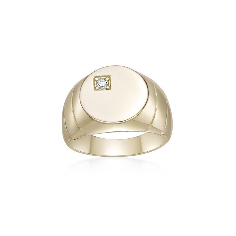 Gemminded レディース アクセサリー リング Gemminded 18k Gold Over Silver LabGrown Diamond Accent Signet Ringold Tone ゴールド