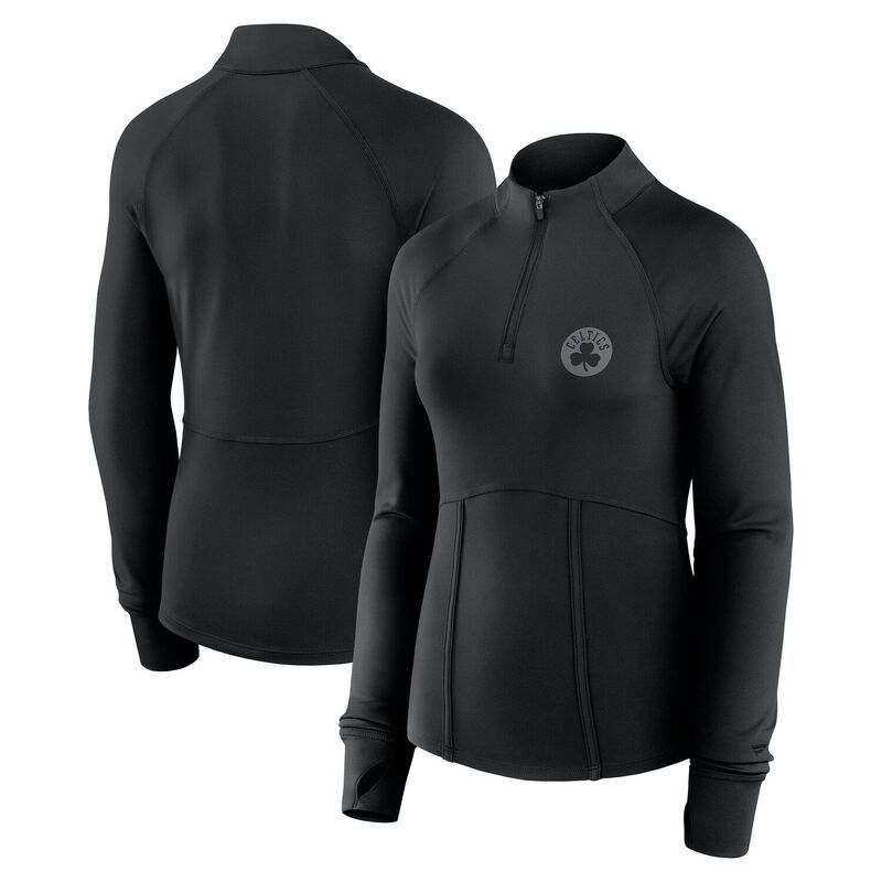 ファナティクス レディース トップス Tシャツ ジャケット Womens Fanatics Black Boston Celtics Elements Match Raglan QuarterZip Jacket Cel Black ブラック