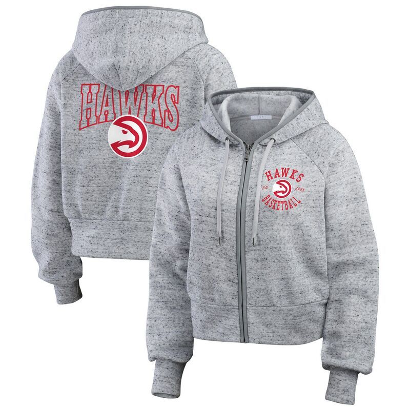 ウェア バイ エリン アンドルーズ レディース トップス Tシャツ パーカー Womens WEAR by Erin Andrews Heather Gray Atlanta Hawkspeckled Radiator FullZip Hoodie Haw G