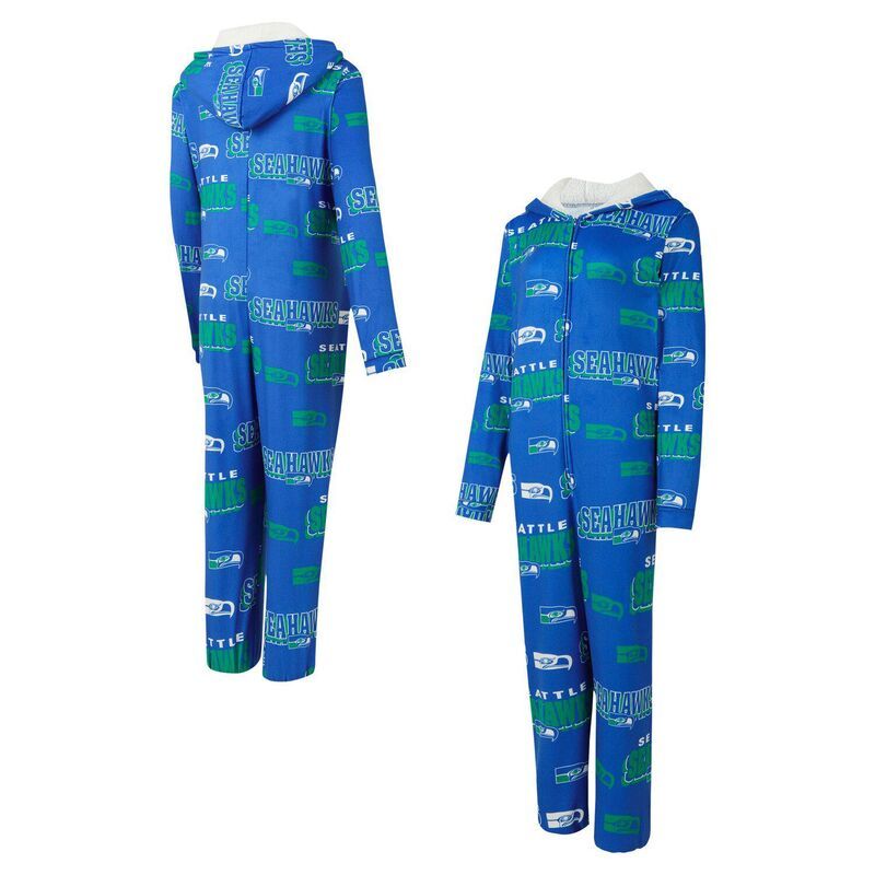 アンブランデッド レディース アンダーウェア ナイトウェア プリント フリース Unbranded Womens Conceptsport Royal Seattle Seahawks Throwback Roadway Allover Print Micro