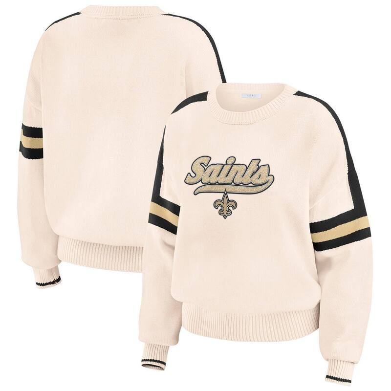 ウェア バイ エリン アンドルーズ レディース アウター ニット・セーター Womens WEAR by Erin Andrews Cream New Orleansaintstripe Pullover Sweater Snt Beige ベージュ 20,425円