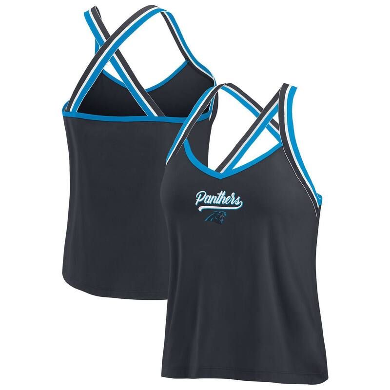 ウェア バイ エリン アンドルーズ レディース トップス Tシャツ Womens WEAR by Erin Andrews Black Carolina Panthers Crosstrap TriBlend Tank Topth Black ブラック
