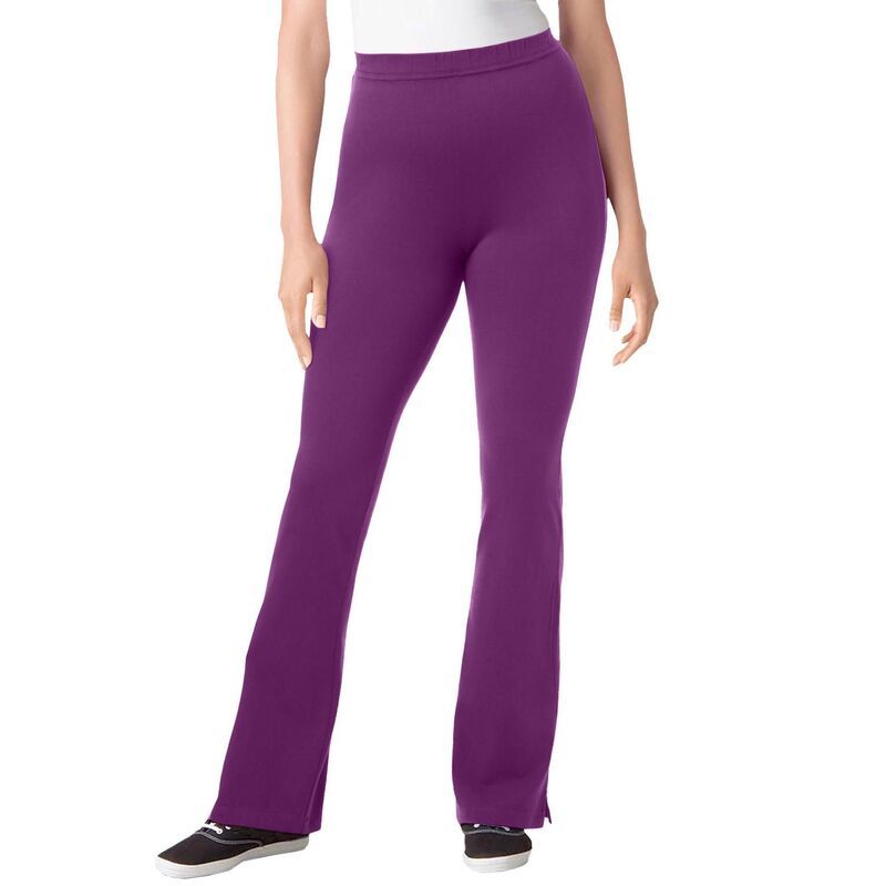 ウーマン ウィズイン レディース ボトムス カジュアルパンツ ブーツカット プラスサイズ コットン ブーツ Woman Within Womens Plusize Stretch Cotton Bootcut Pant Plum Purple パープル