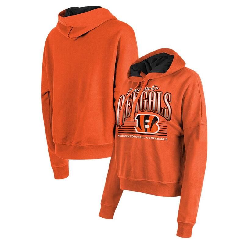 ニューエラ レディース トップス Tシャツ パーカー Womens New Era Orange Cincinnati Bengals Boxy Pullover Hoodie Bng Orange オレンジ