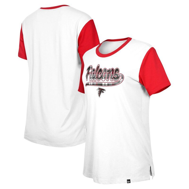 ニューエラ レディース トップス Tシャツ ダウン Womens New Era WhiteRed Atlanta Falcons 3rdown TShirt Fal White ホワイト