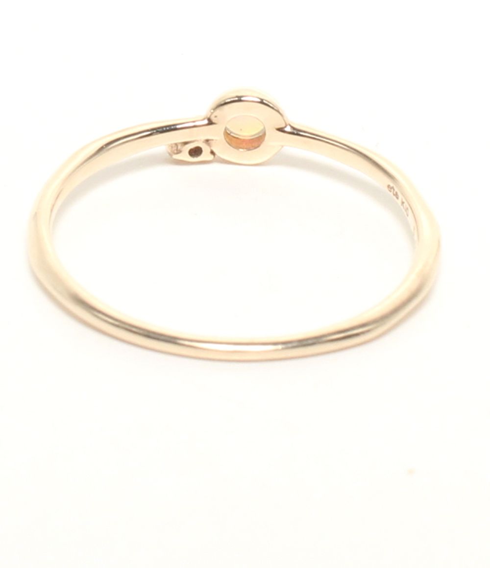 美品 エテ リング 指輪 K10 オパール ダイヤ 0.01ct レディース SIZE