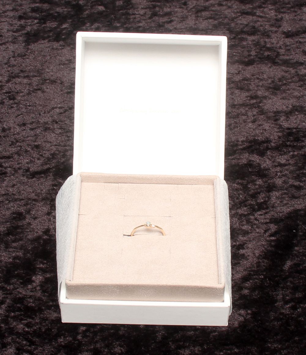 美品 エテ リング 指輪 K10 オパール ダイヤ 0.01ct レディース SIZE