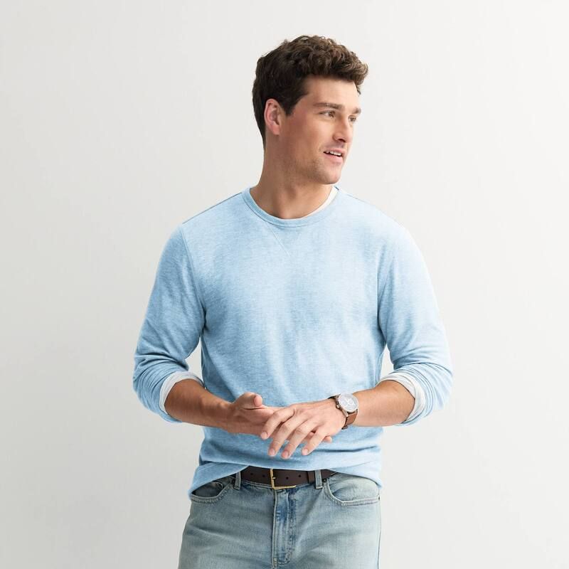 ソノマ メンズ トップス Tシャツ クルーネック ニット Mensonoma Goods For Life Double Knit Crewneck Tee Light Blue Heather ヘザー
