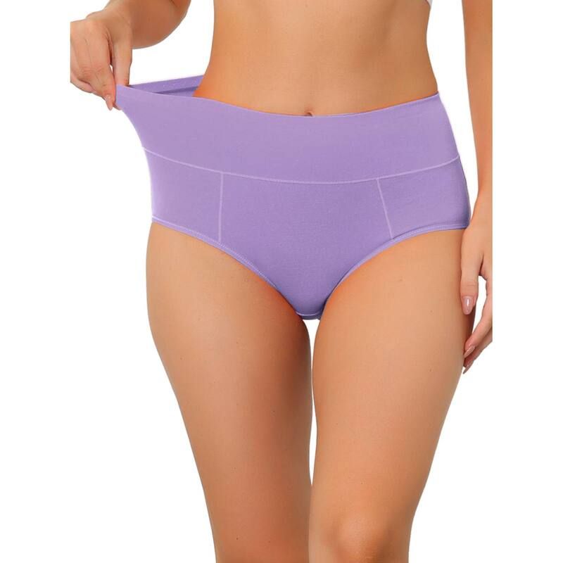 アレグラ ケー レディース アンダーウェア パンツ ハイウエスト コットン ALLEGRA K Womens Cotton High Waistummy Control Underwear Light Purple パープル