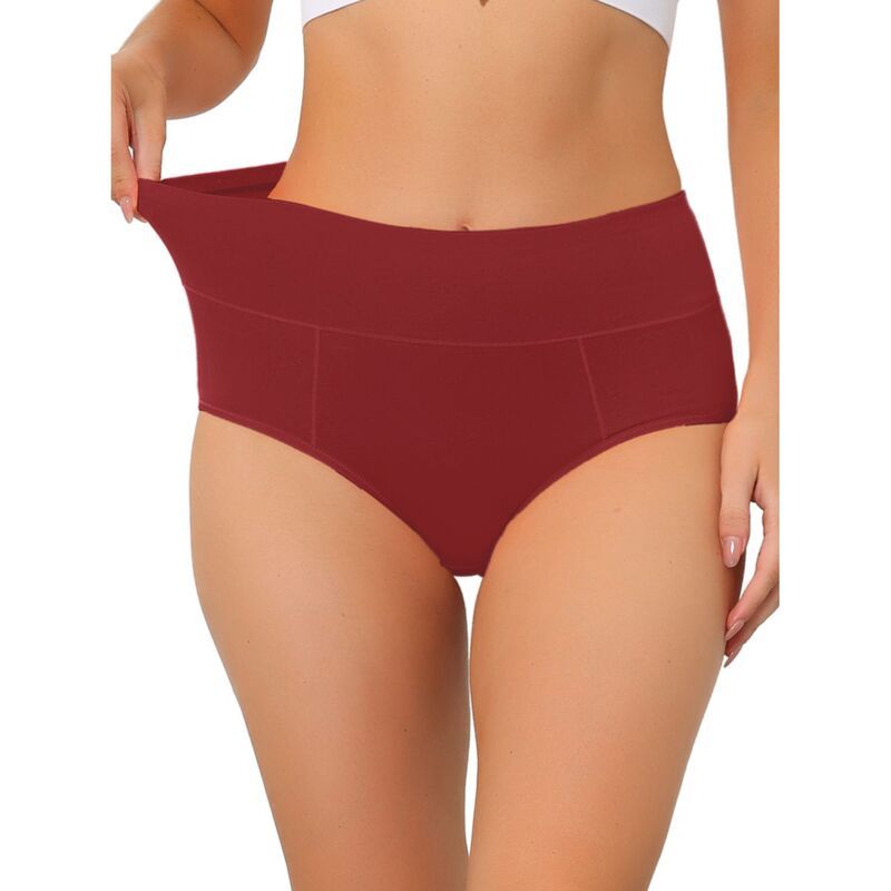 アレグラ ケー レディース アンダーウェア パンツ ハイウエスト コットン ALLEGRA K Womens Cotton High Waistummy Control Underwear Burgundy バーガンディ