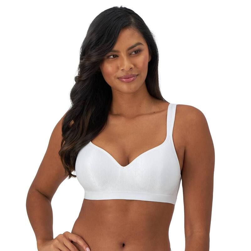 バリ レディース アンダーウェア ブラジャー Bali Comfort Revolution Wireless Bra DF3463 White Zag ホワイト