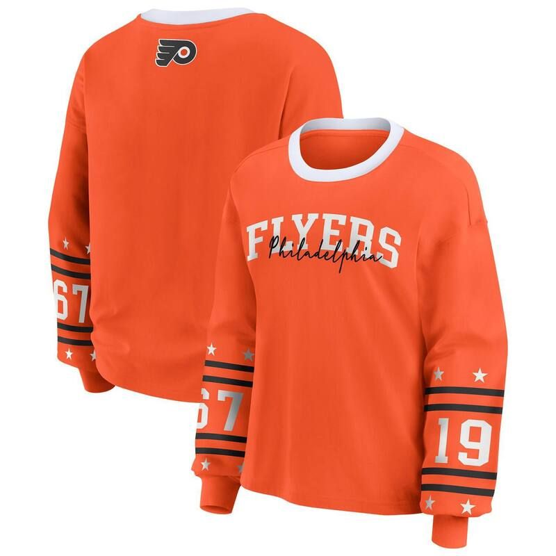 ウェア バイ エリン アンドルーズ レディース トップス Tシャツ 長袖 Womens WEAR by Erin Andrews Orange Philadelphia Flyers LongSleeve SportShirt Fly Orange オレンジ