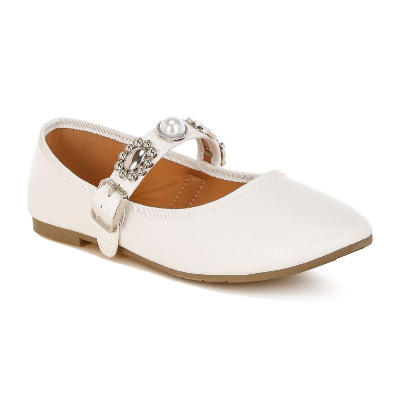 ロンドンラグ レディース シューズ サンダル London Rag Kavana Charms Womens Embellished Mary Jane Flats White ホワイト