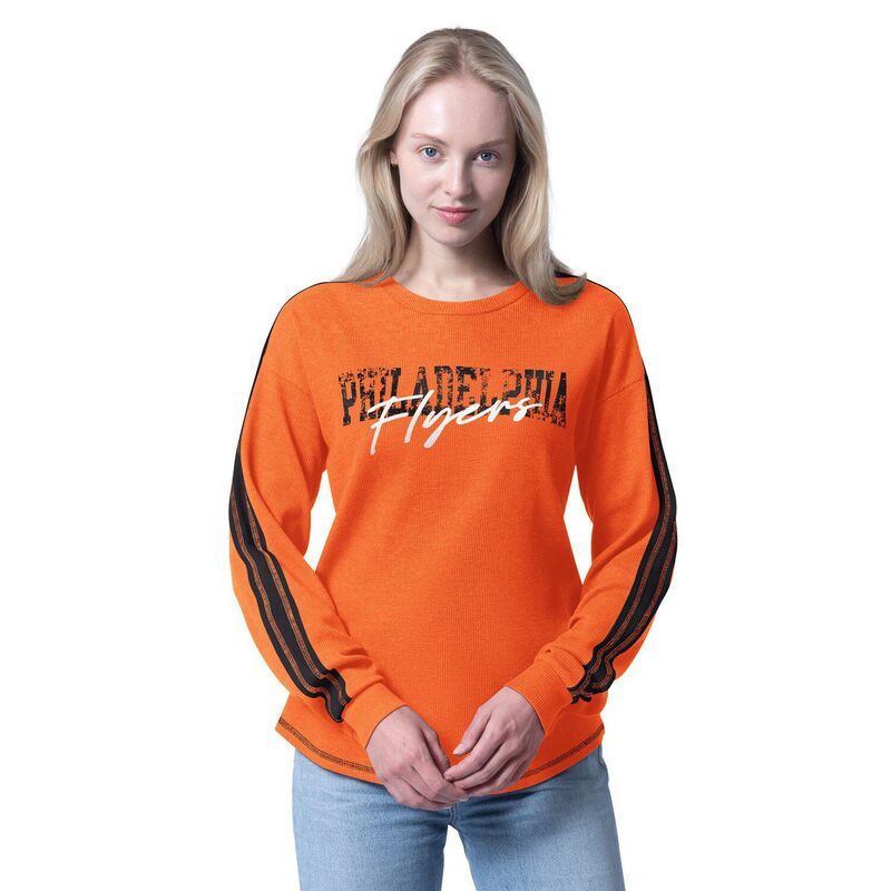 ジースリー フォーハー バイ カール バンクス レディース トップス Tシャツ 長袖 Womens GIII 4Her by Carl Banks Orange Philadelphia Flyers Advantage ThermalongSleeve Tr